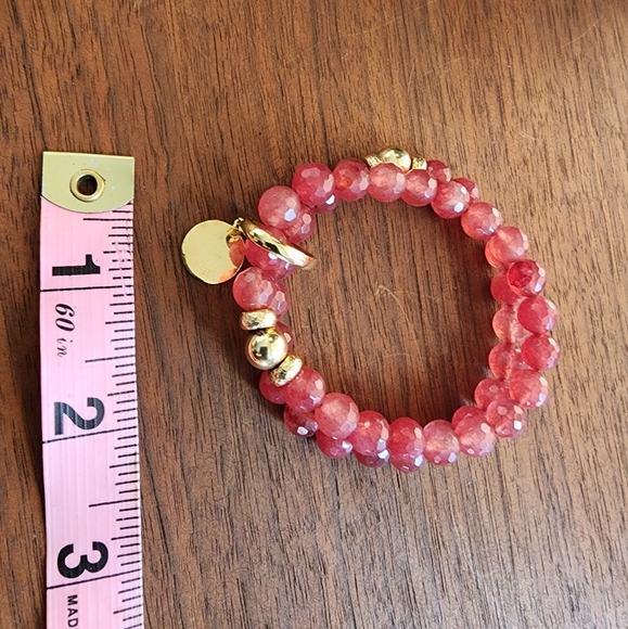 Bohemian style double strand lovely bracelet with gold tone sterling - Picture 5 of 7